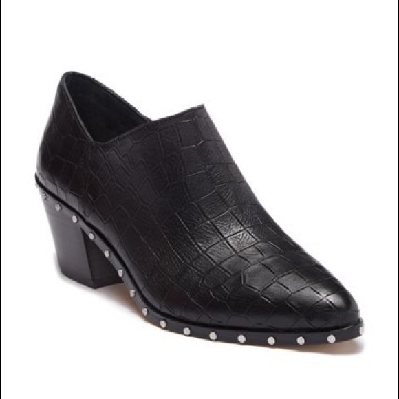 ON SALE 1.State Black Croc Studded Leather Bootie - Picture 1 of 8